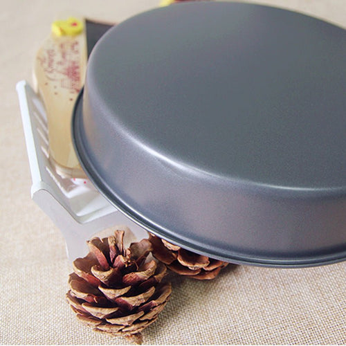 (8 inch) deep / shallow pizza disc eight inch round non stick stick carbon steel baking pan die - Todofix hogar