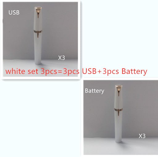 Mini Electric Eyebrow Trimmer Lipstick Brows Pen Hair Remover Painless Razor Epilator with LED Light - Todofix hogar
