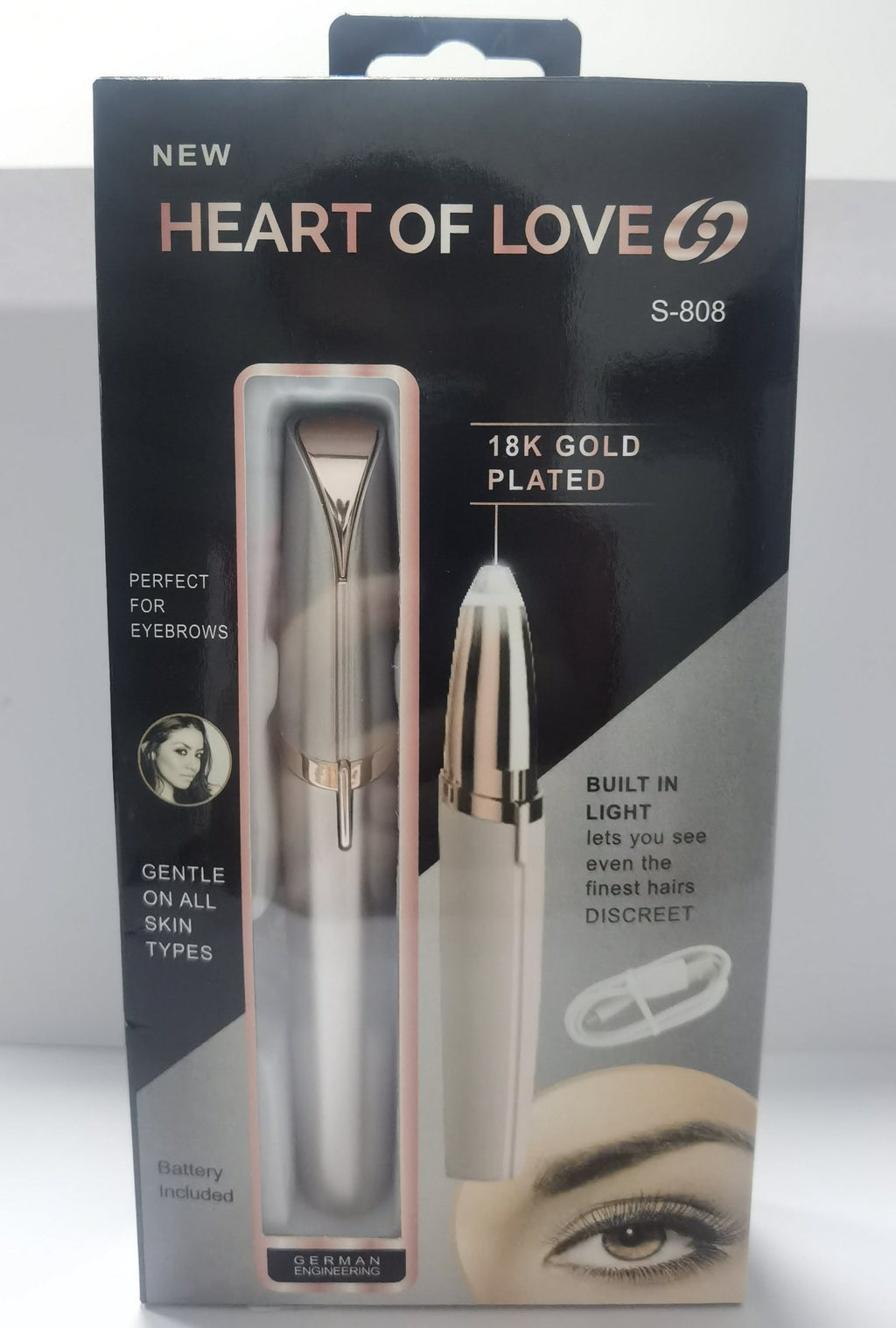Mini Electric Eyebrow Trimmer Lipstick Brows Pen Hair Remover Painless Razor Epilator with LED Light - Todofix hogar