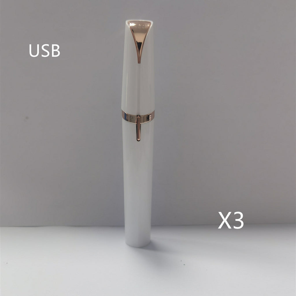 Mini Electric Eyebrow Trimmer Lipstick Brows Pen Hair Remover Painless Razor Epilator with LED Light - Todofix hogar